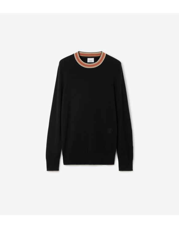 Stripe Collar Cashmere Sweater