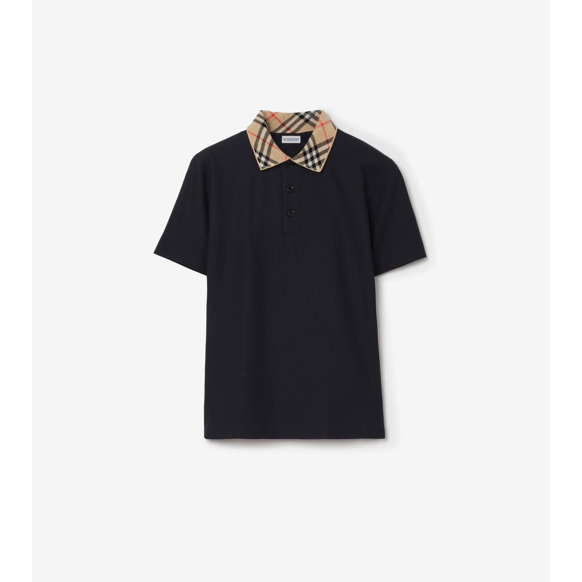  Check Collar Cotton Polo Shirt