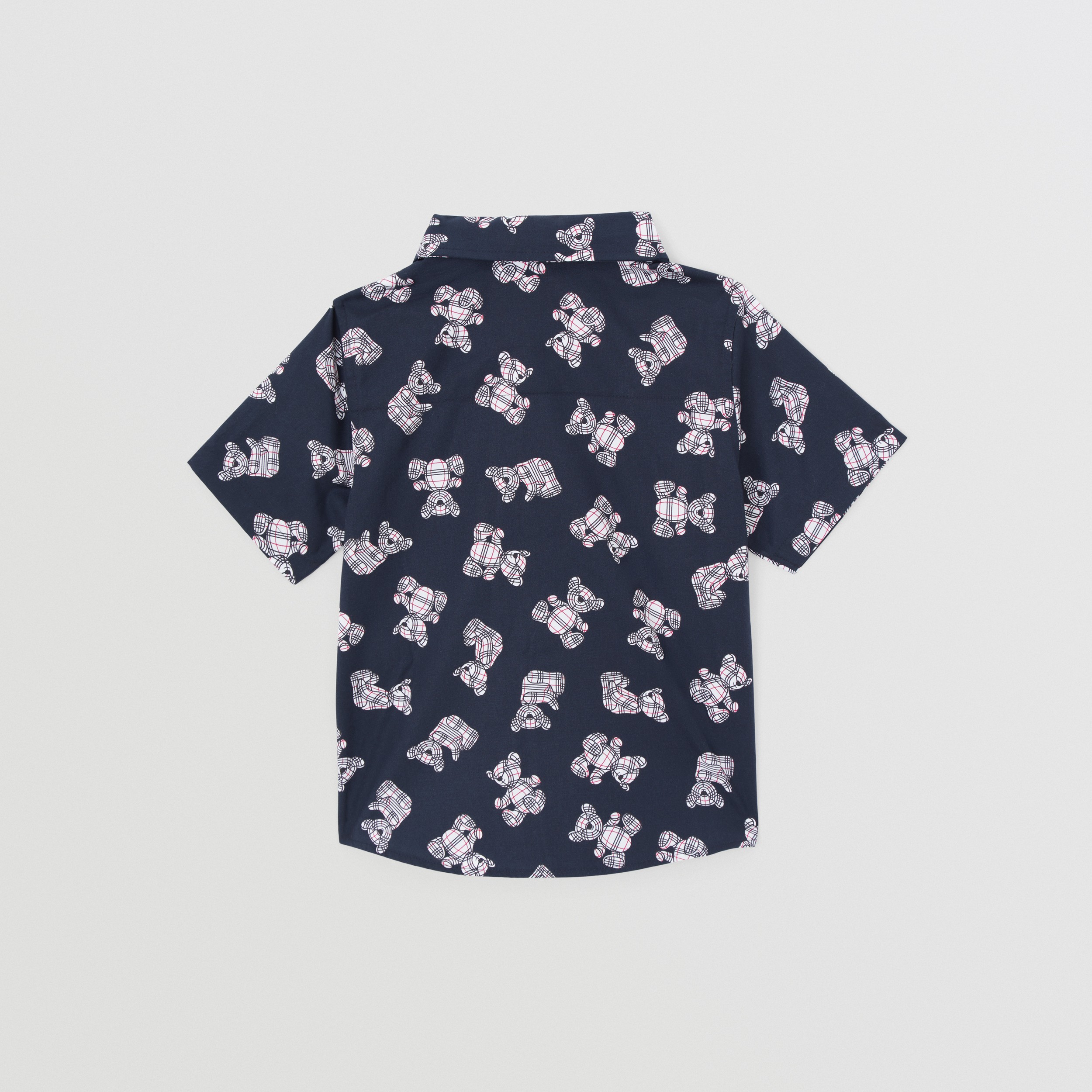 Short-sleeve Thomas Bear Print Stretch Cotton Shirt in Midnight - Children | Burberry® Official - 4