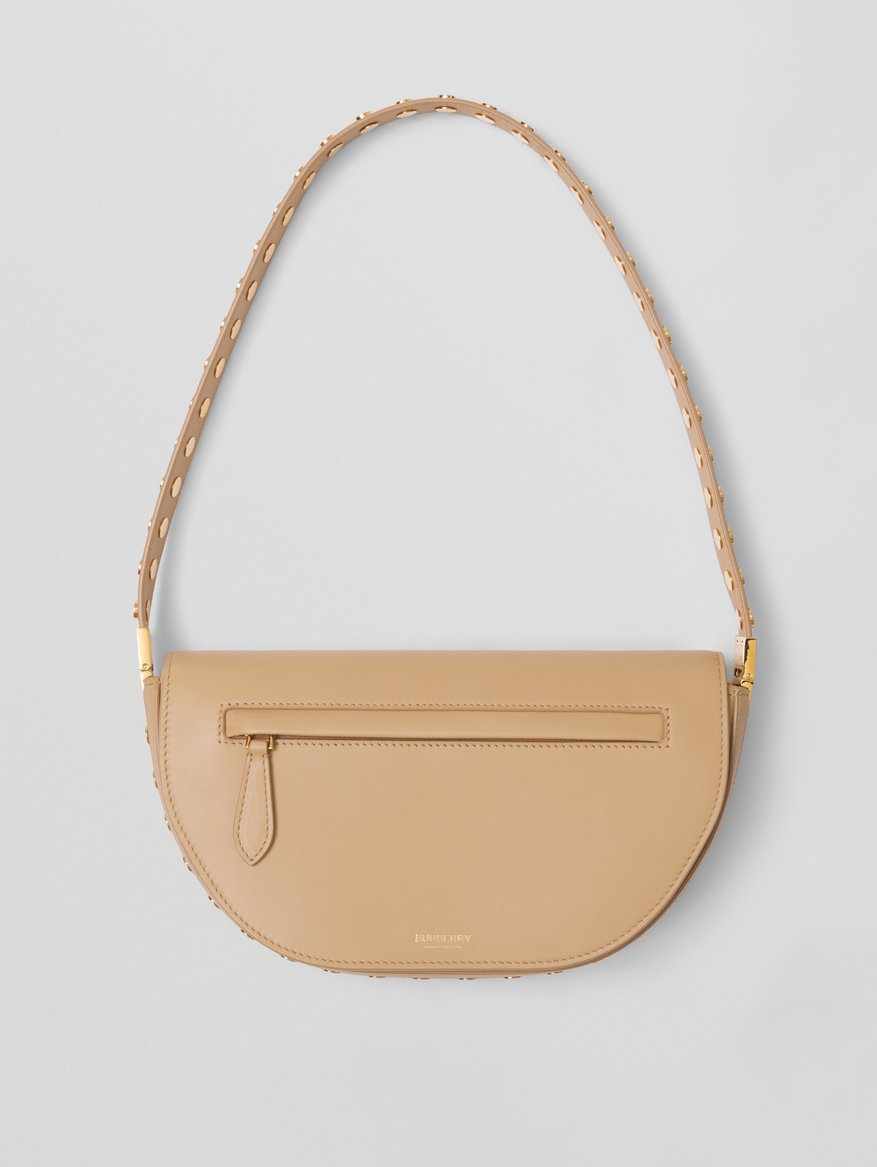 Small Leather Olympia Bag in Cool Beige