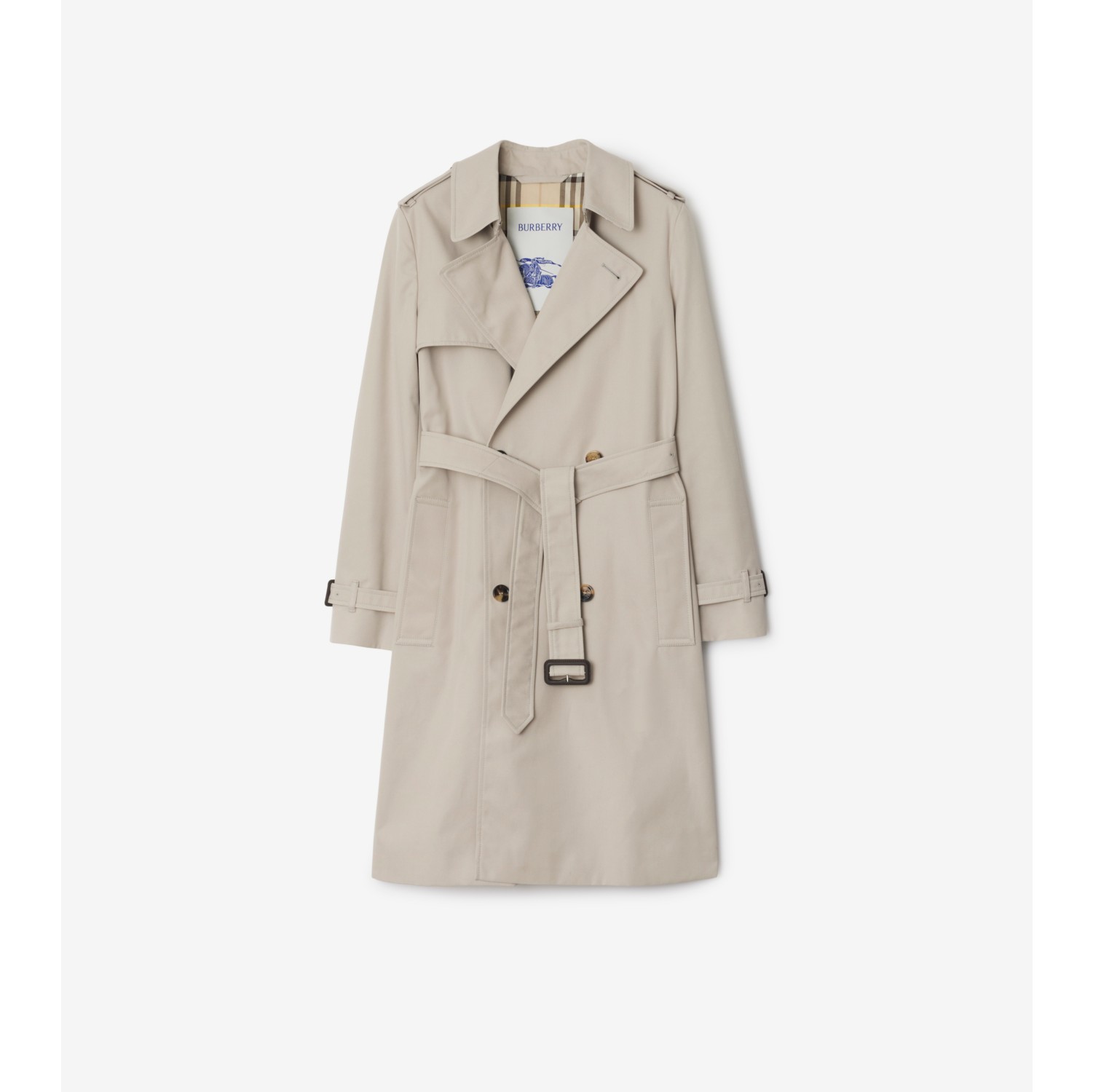 Mid-length Cotton Blend Trench Coat