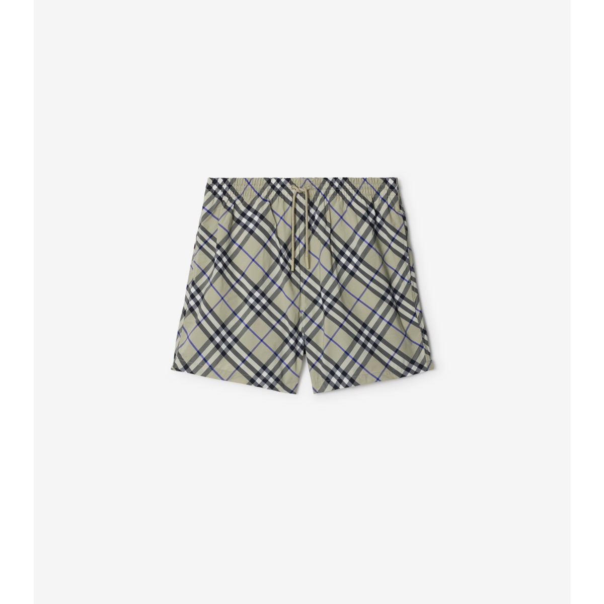 Shop Burberry Check Swim Shorts In Lichen