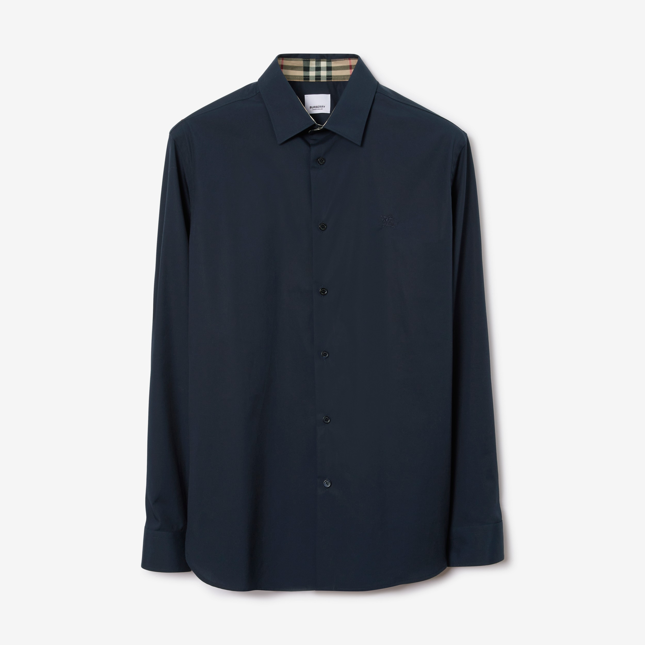 Camisa de algodão stretch com estampa EKD (Azul-marinho) - Homens | Burberry® oficial - 1