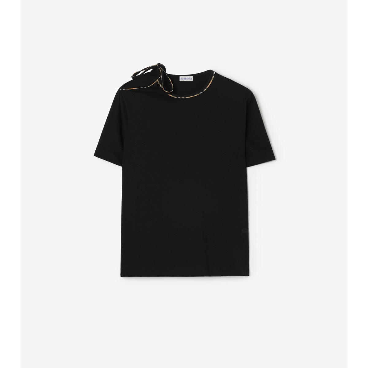  Check Tie-sleeve T-shirt