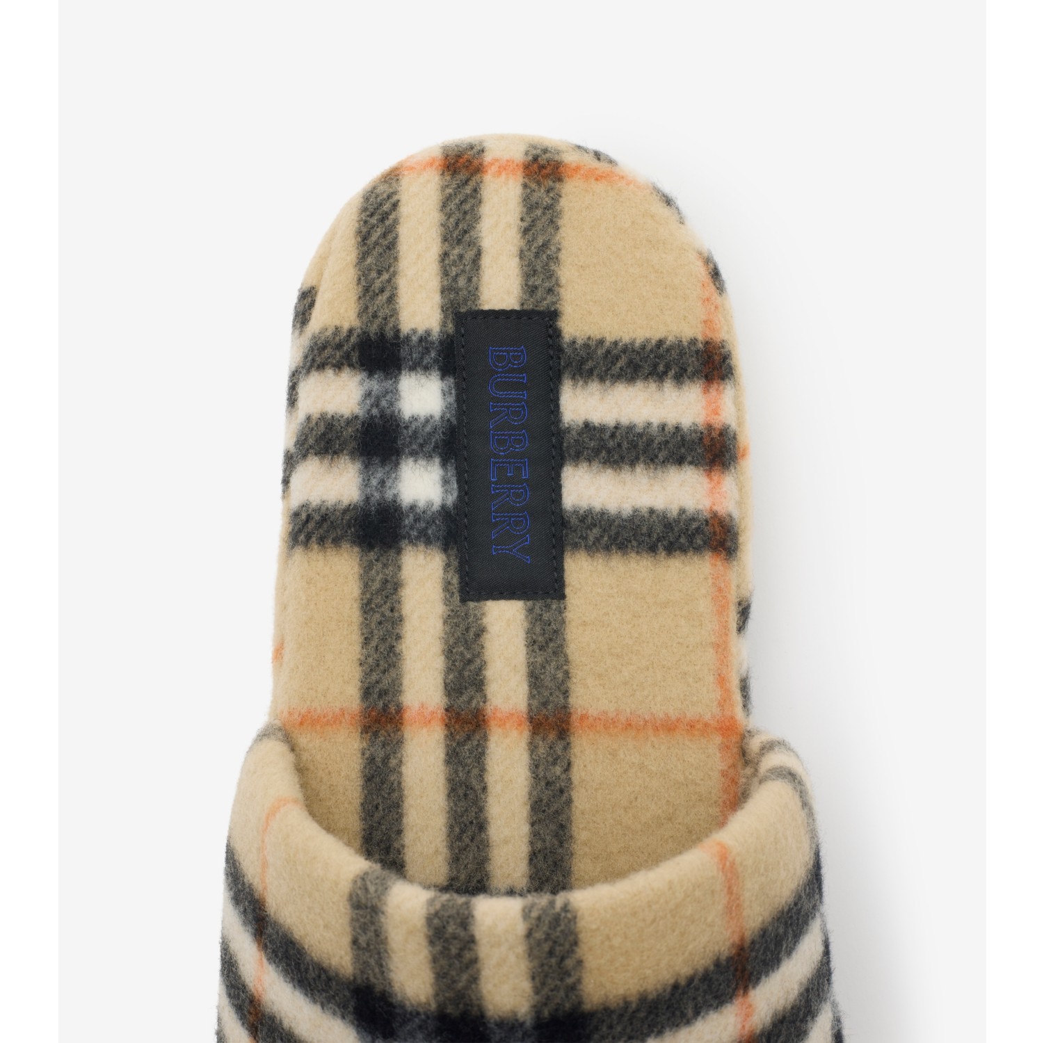 Check Wool Blend Slippers