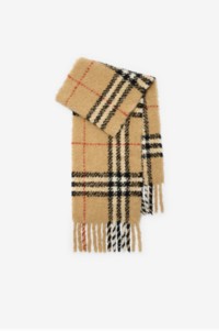 Burberry Check Wool Scarf in colour Sand