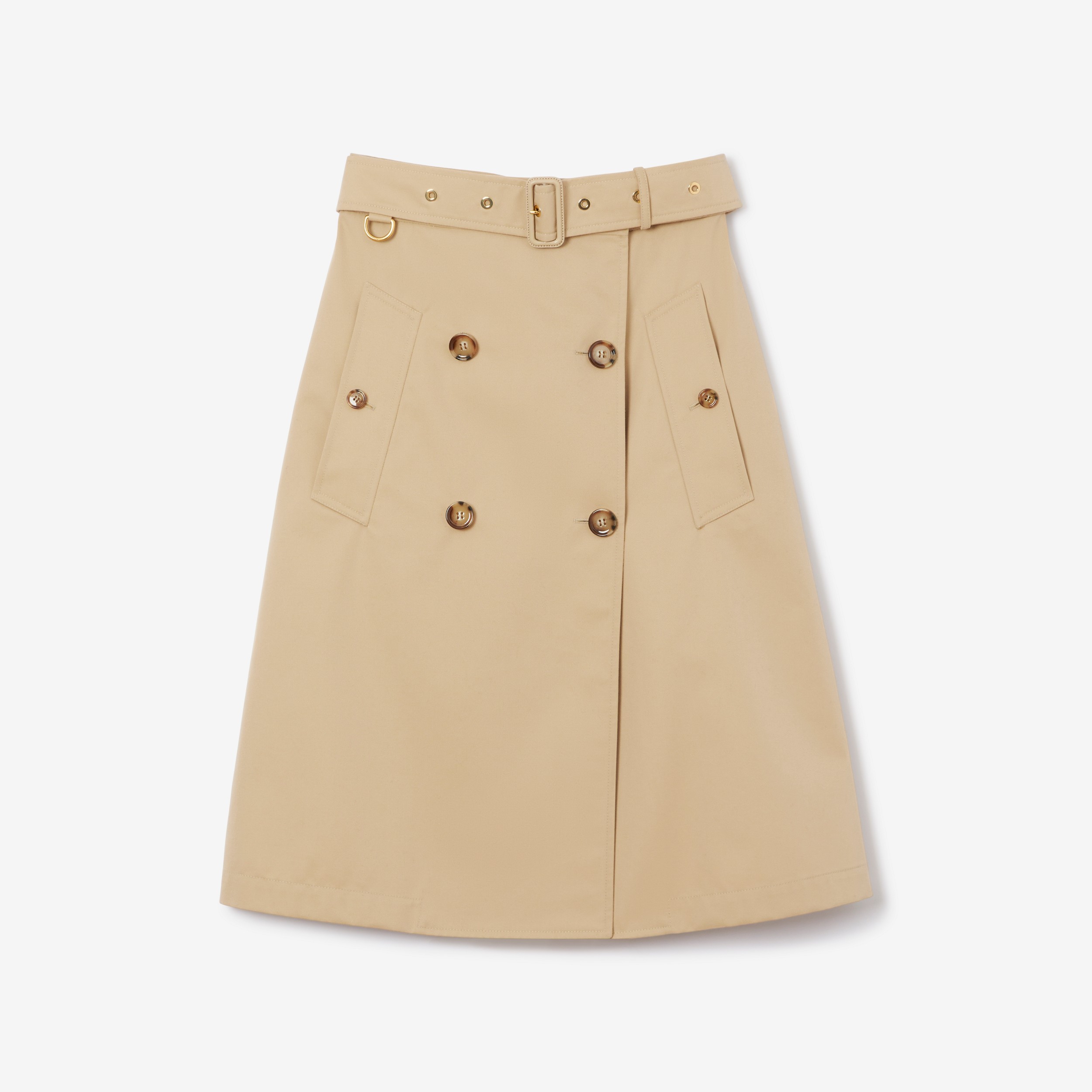 Cotton Gabardine Trench Skirt in Honey - Women | Burberry® Official - 1