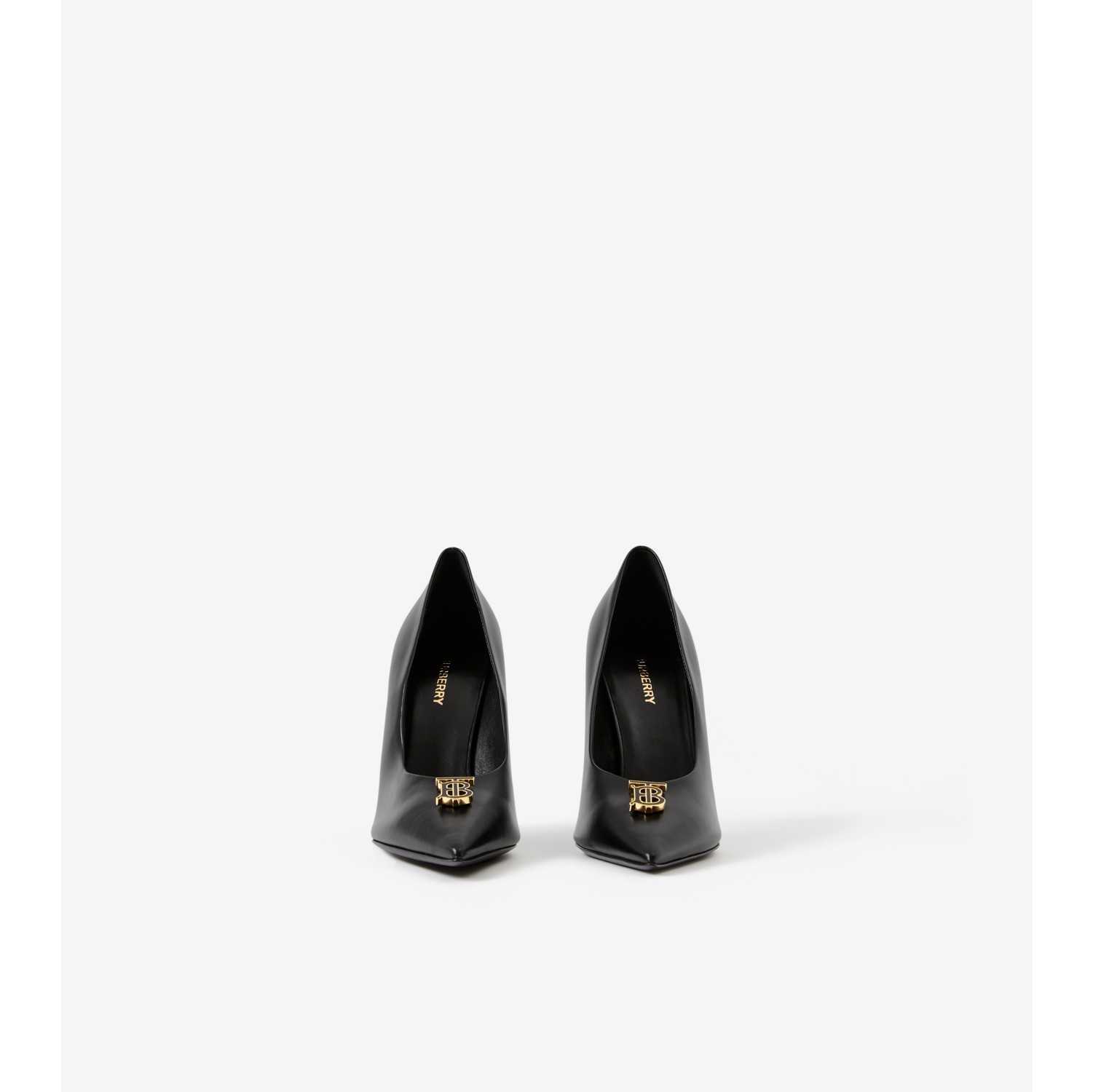 Escarpins à bout pointu en cuir Monogram (Noir) - Femme | Site officiel Burberry®
