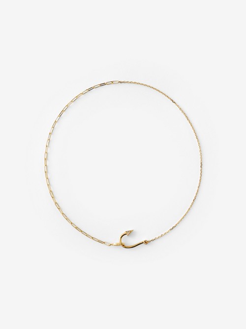 Burberry Hook Pavé Necklace In Gold/clear