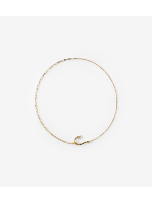 Burberry Hook Pavé Necklace In Gold/clear