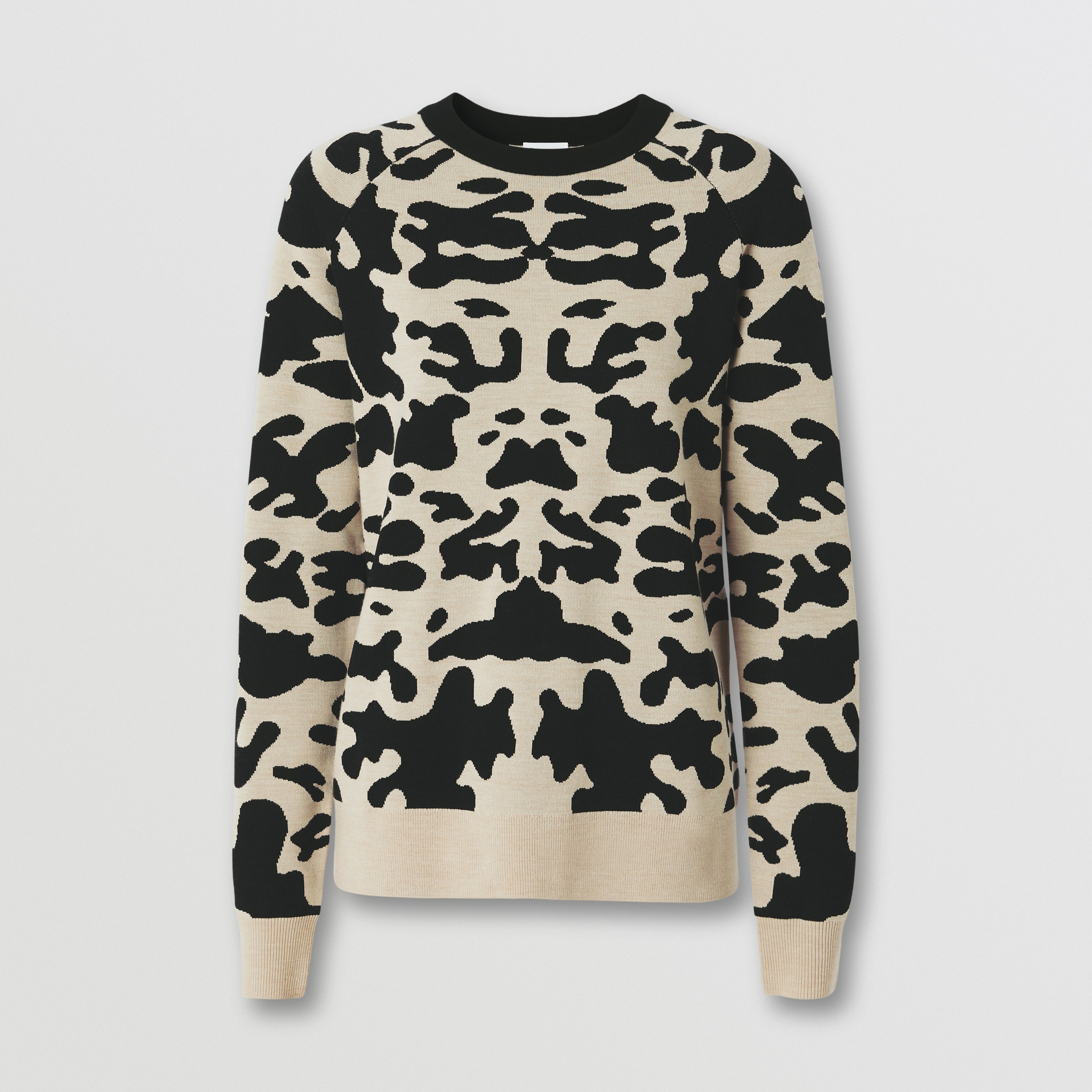 Cow Print Viscose Wool Sweater in Black - Women | Burberry® Official - 4