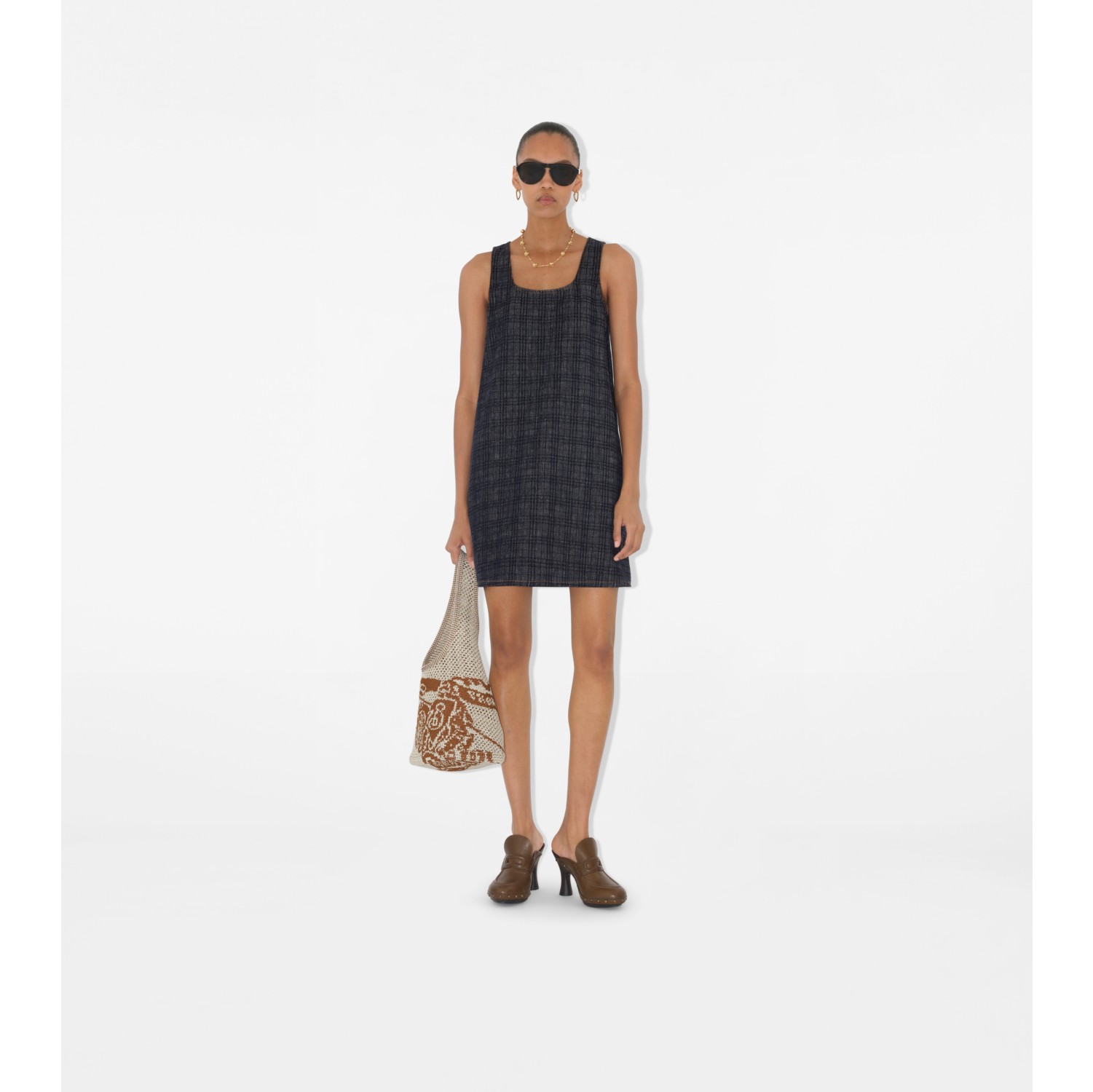 Check Denim Dress