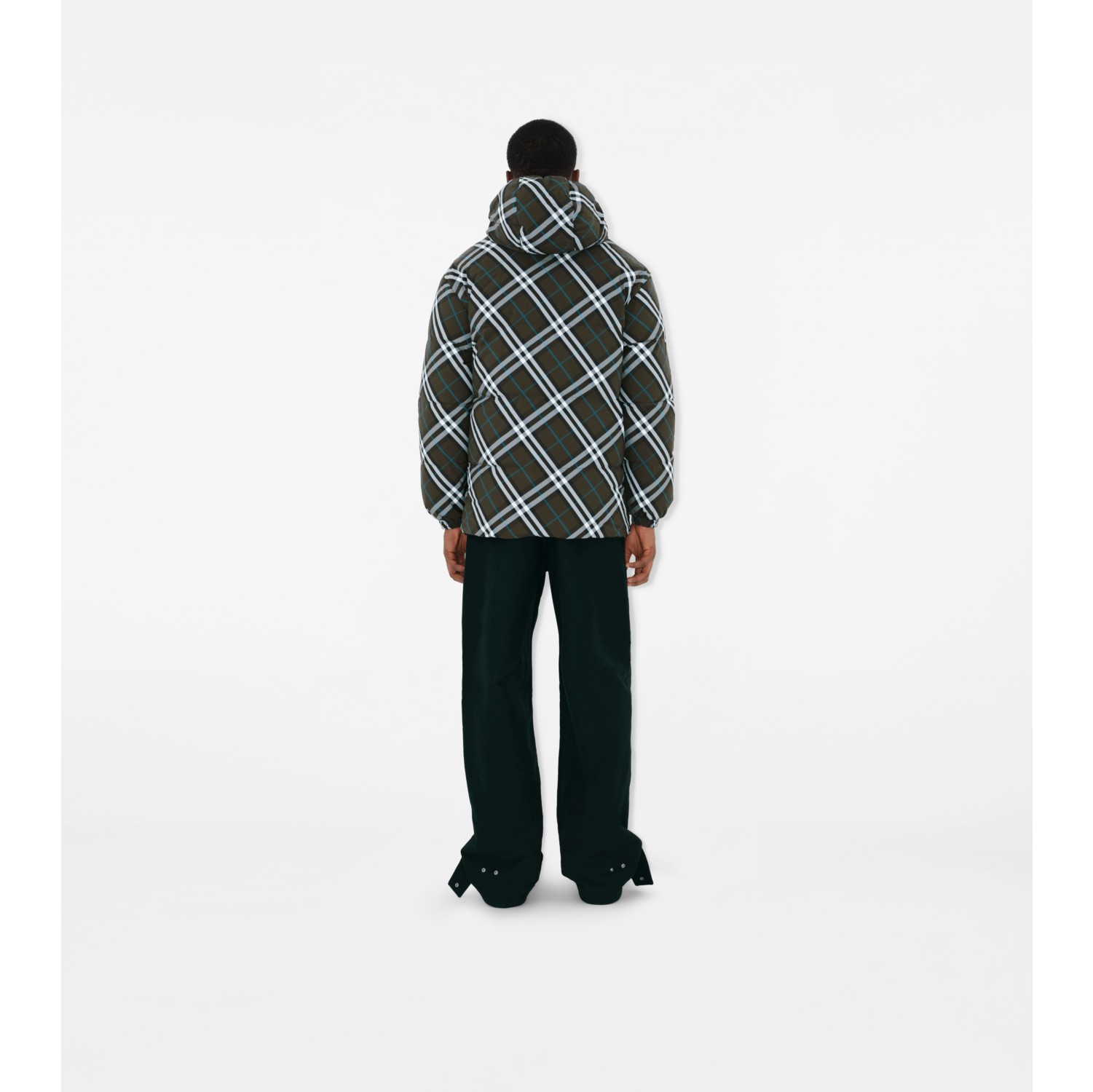 Reversible Check Nylon Puffer Jacket