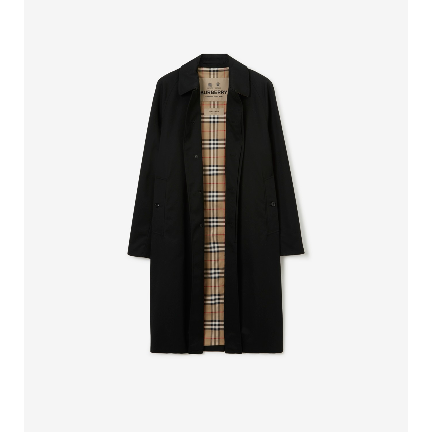 Long Camden Heritage Car Coat in Black - Men, Cotton Gabardine | Burberry®  Official