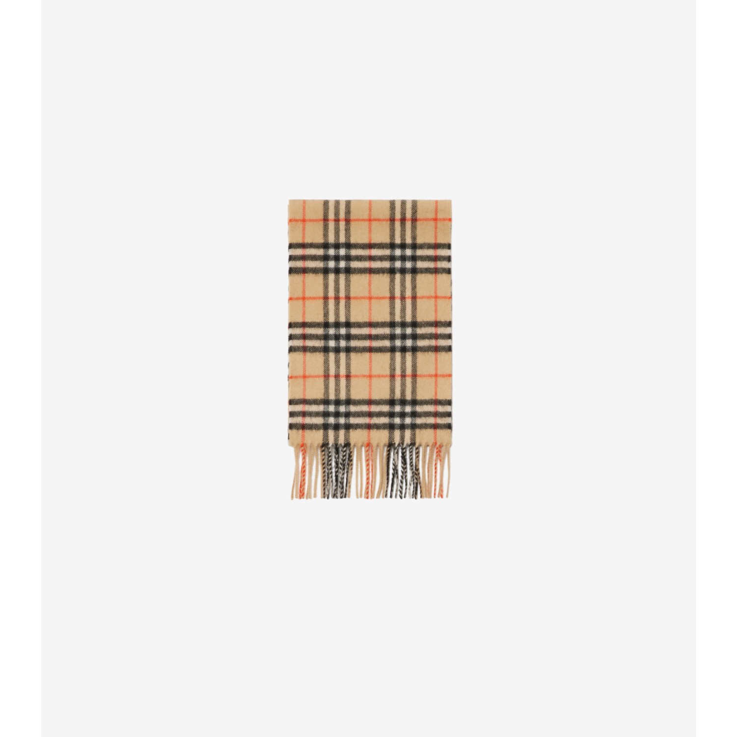 Check Cashmere Scarf in Sand - Children | Burberry® Official