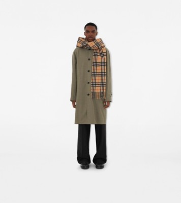 Check Cashmere Hooded Scarf in Sand Burberry Official