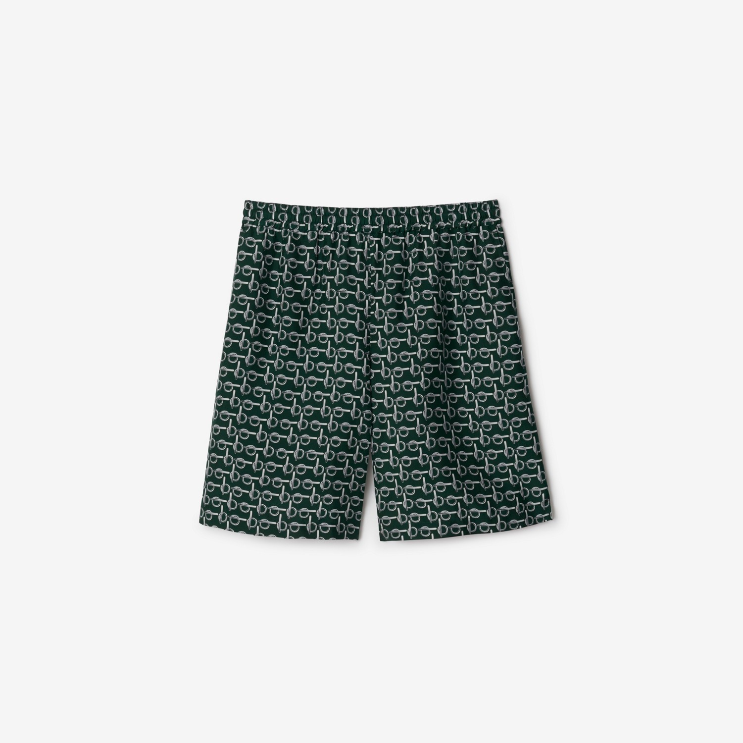 B Silk Shorts in Silver/green - Men | Burberry® Official