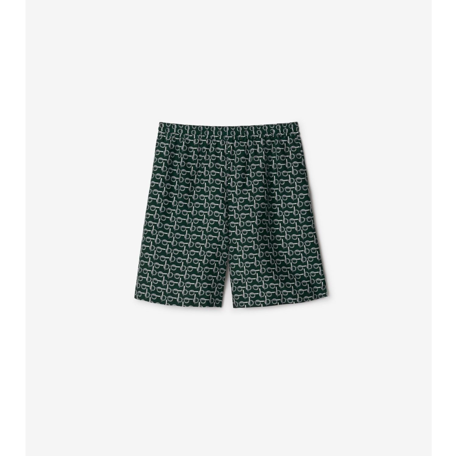 B Silk Shorts in Silver green Men Burberry Official