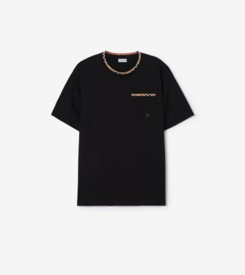 Check Trim Cotton T shirt ®