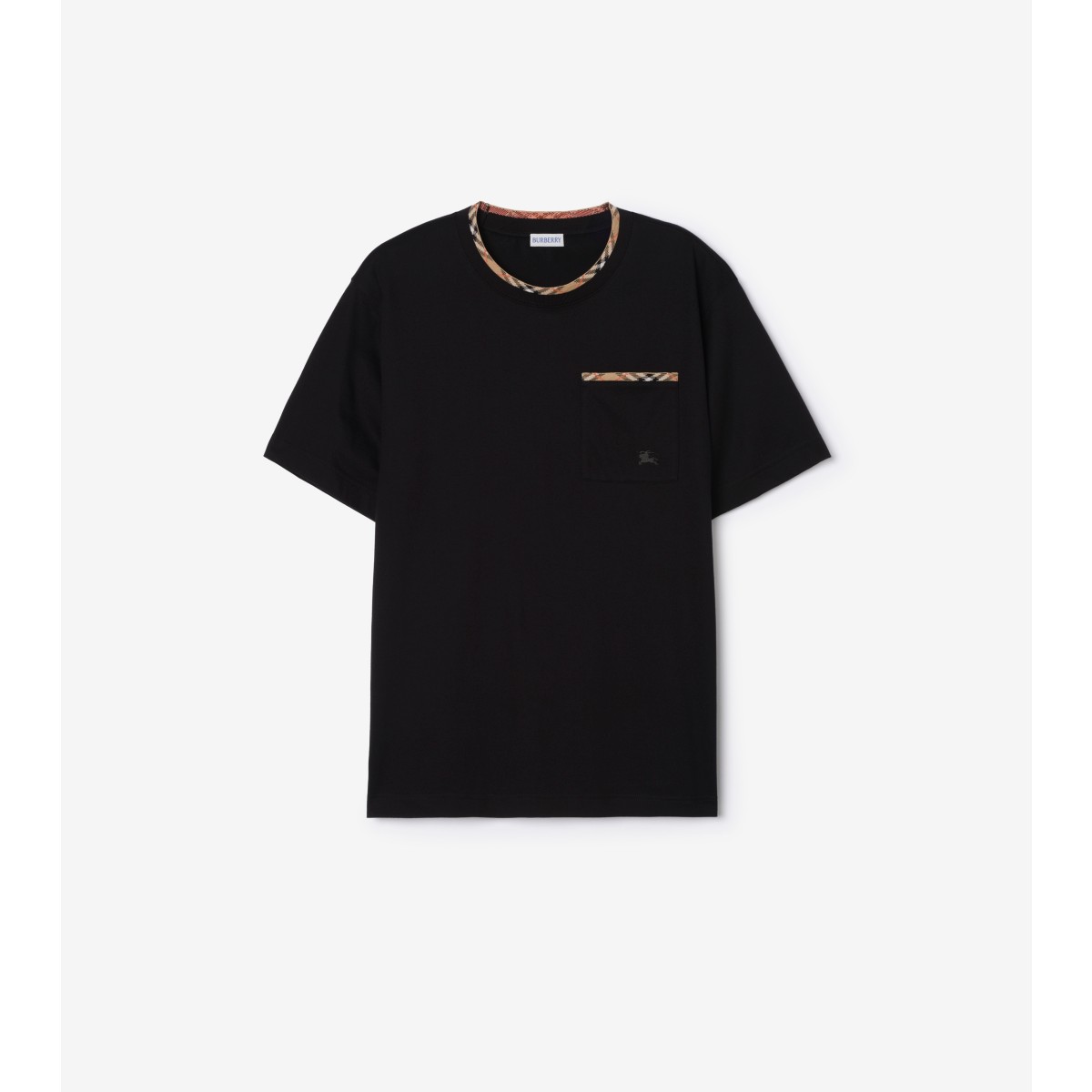  Check Trim Cotton T-shirt