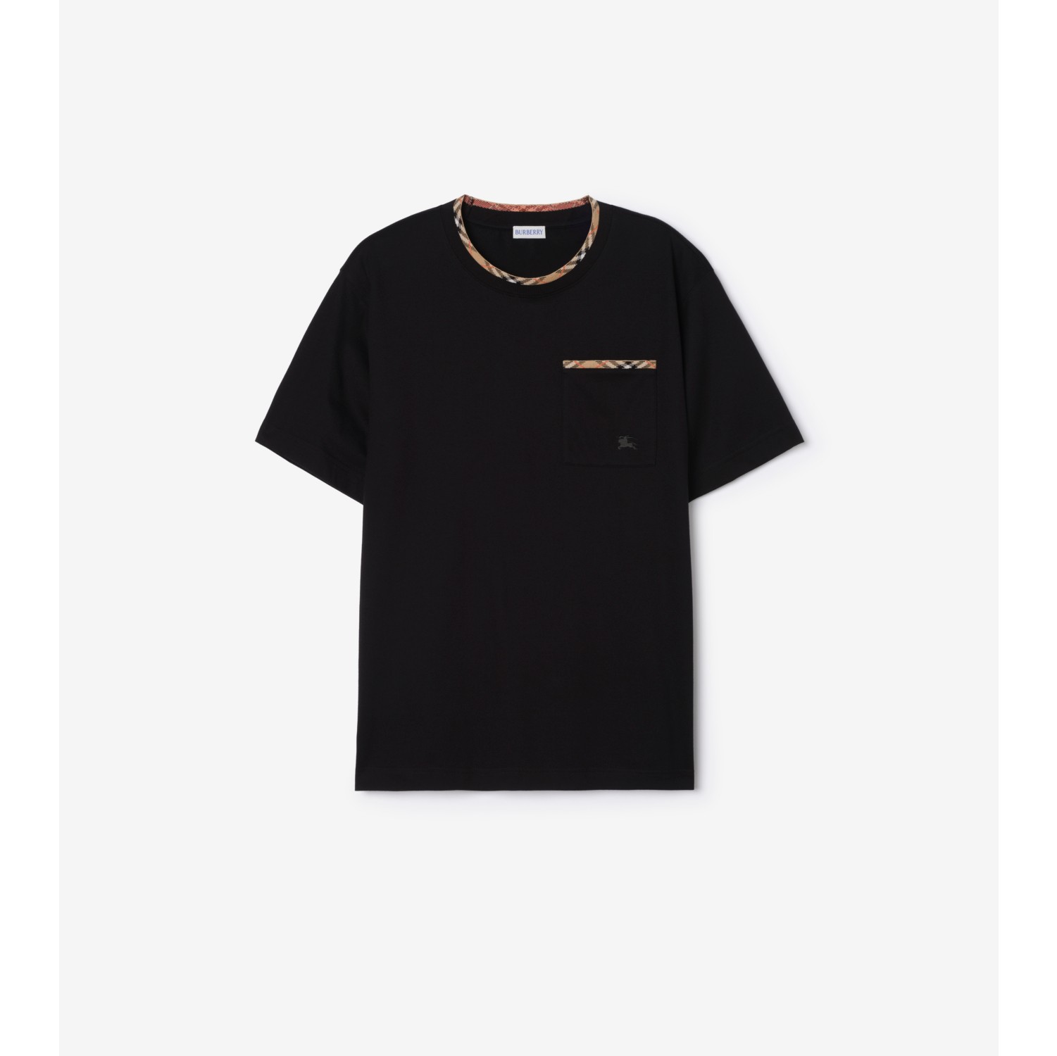 Check Trim Cotton T-shirt