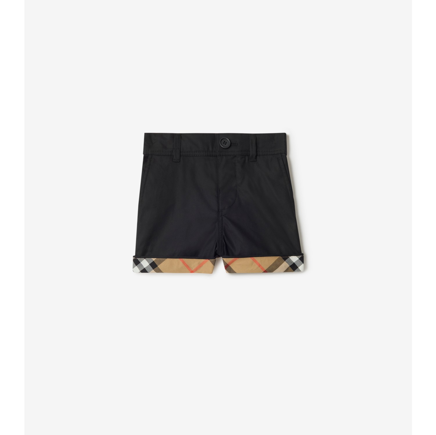 Check Turn-up Cotton Shorts