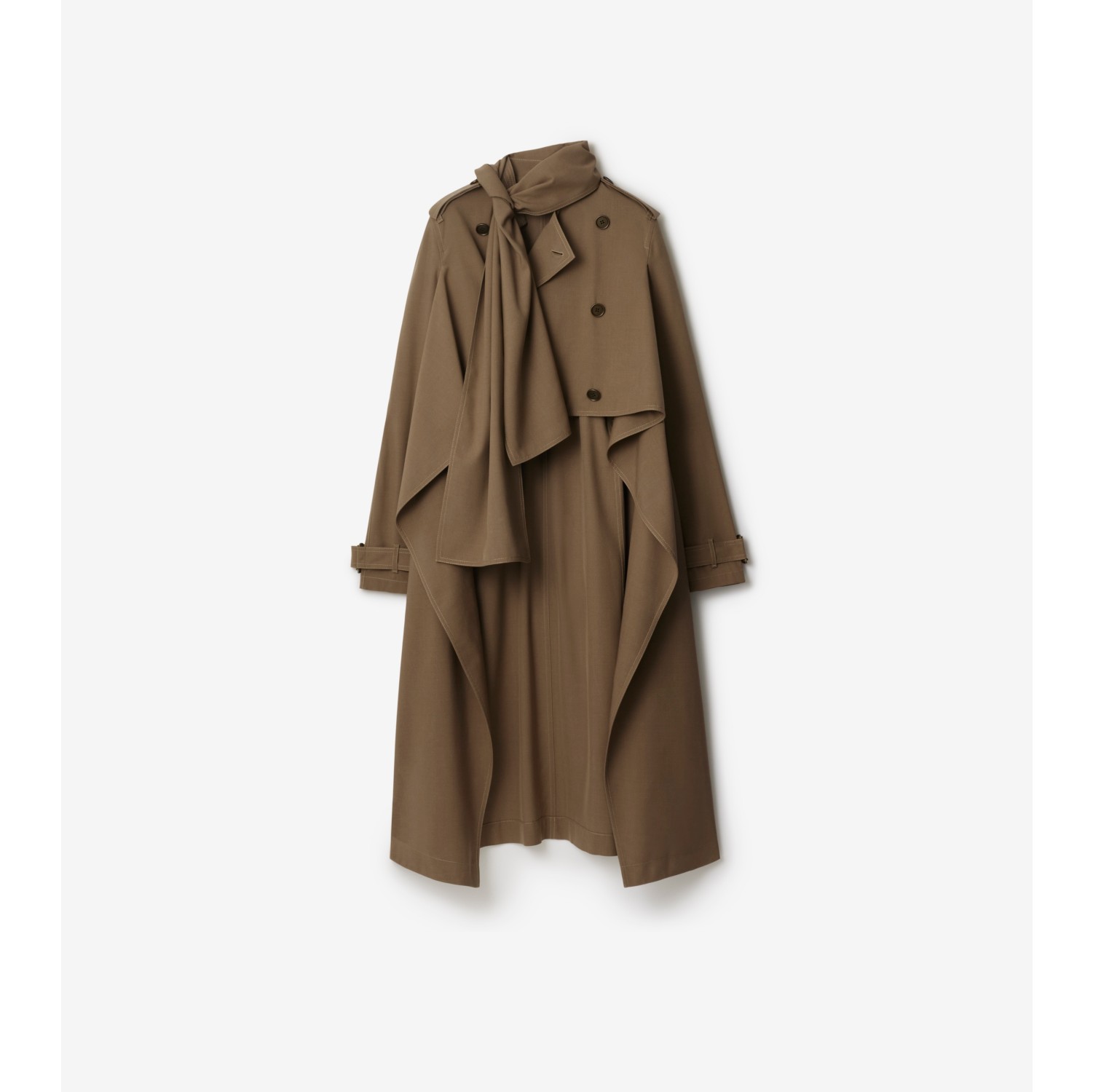 Trench coat largo en seda estilo bufanda