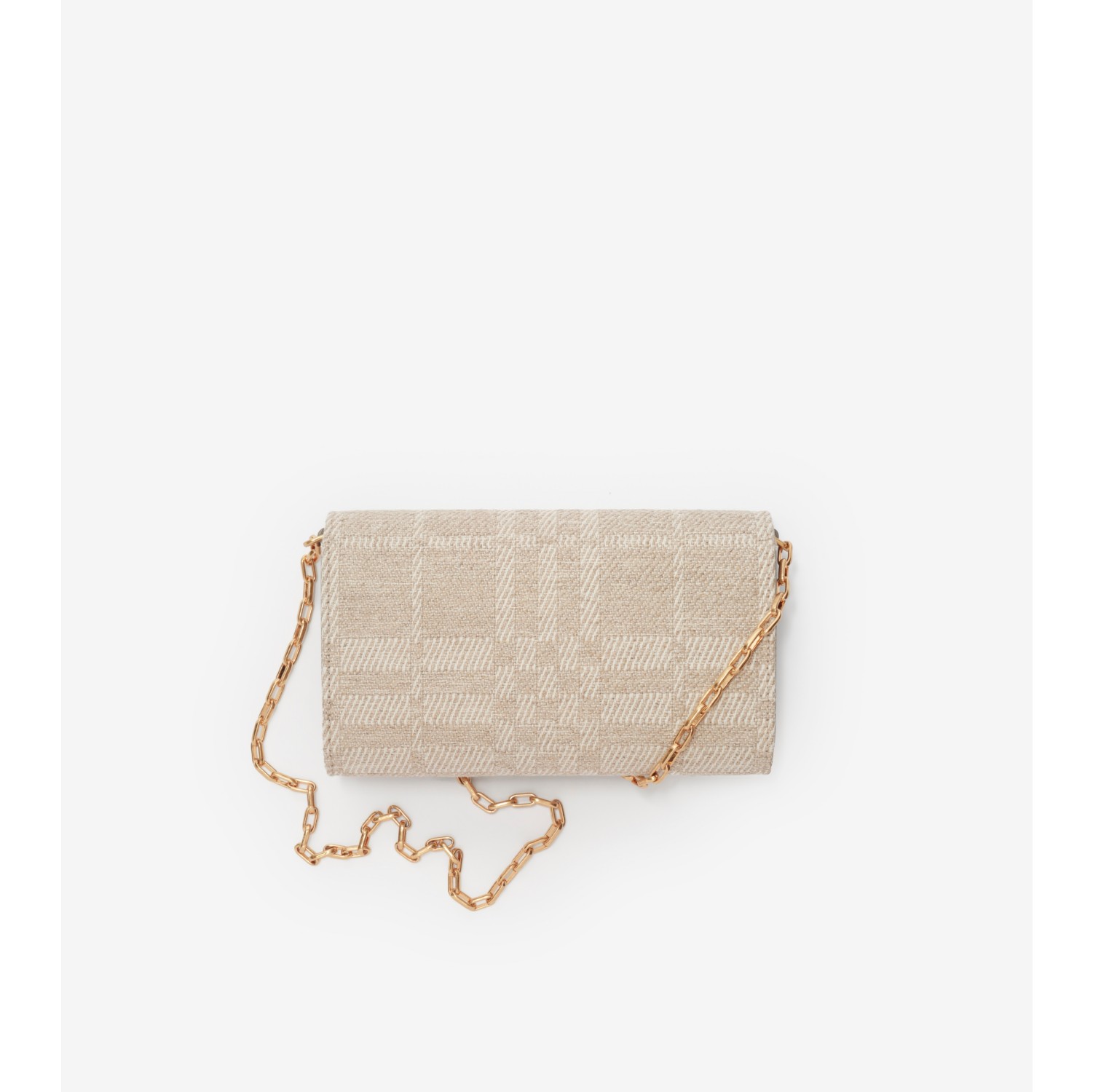 Cotswolds Chain Strap Wallet in Natural beige - Women, Cotton, Linen | Burberry® Official