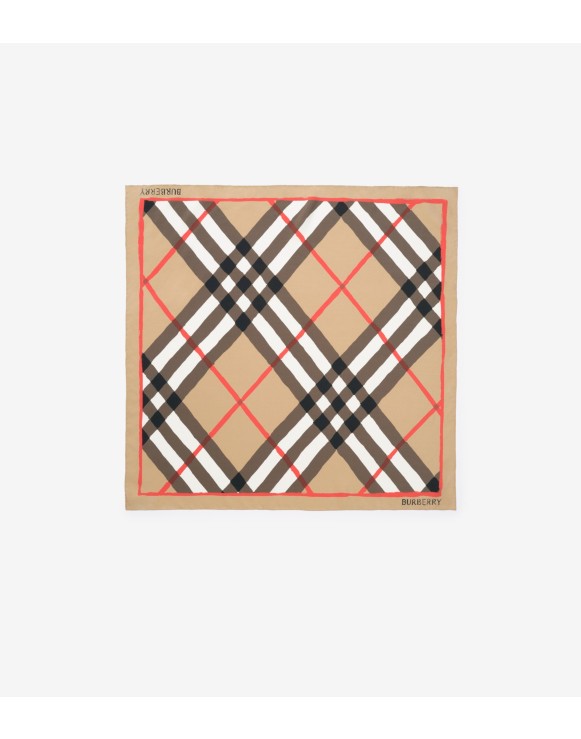 Burberry ダンデライオン アーガイル シルク スクエア スカーフ ウィメンズ デザイナー シルクスカーフ | Burberry® 公式サイト