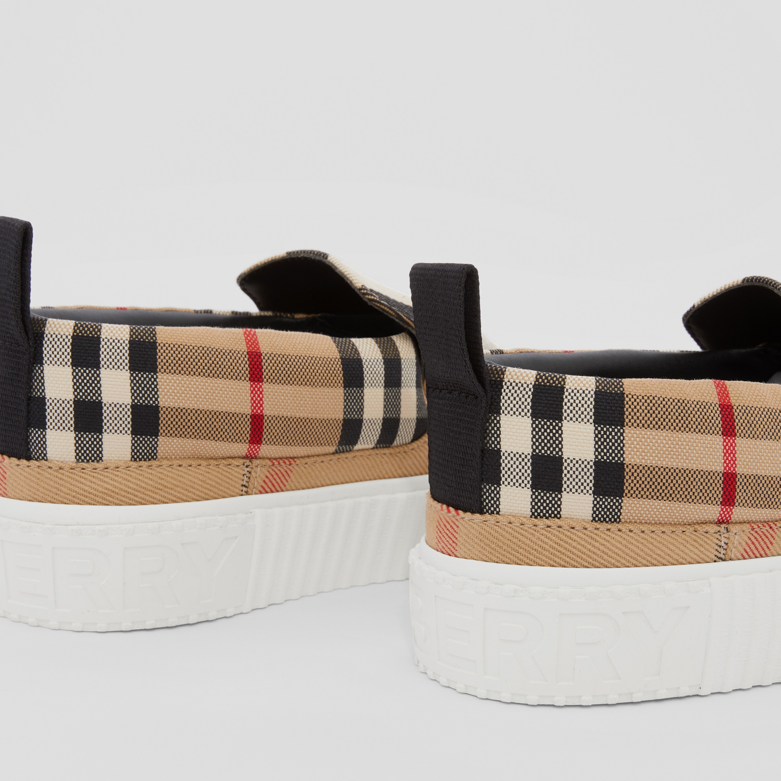 Check Cotton Sneakers in Archive Beige - Children | Burberry® Official - 2