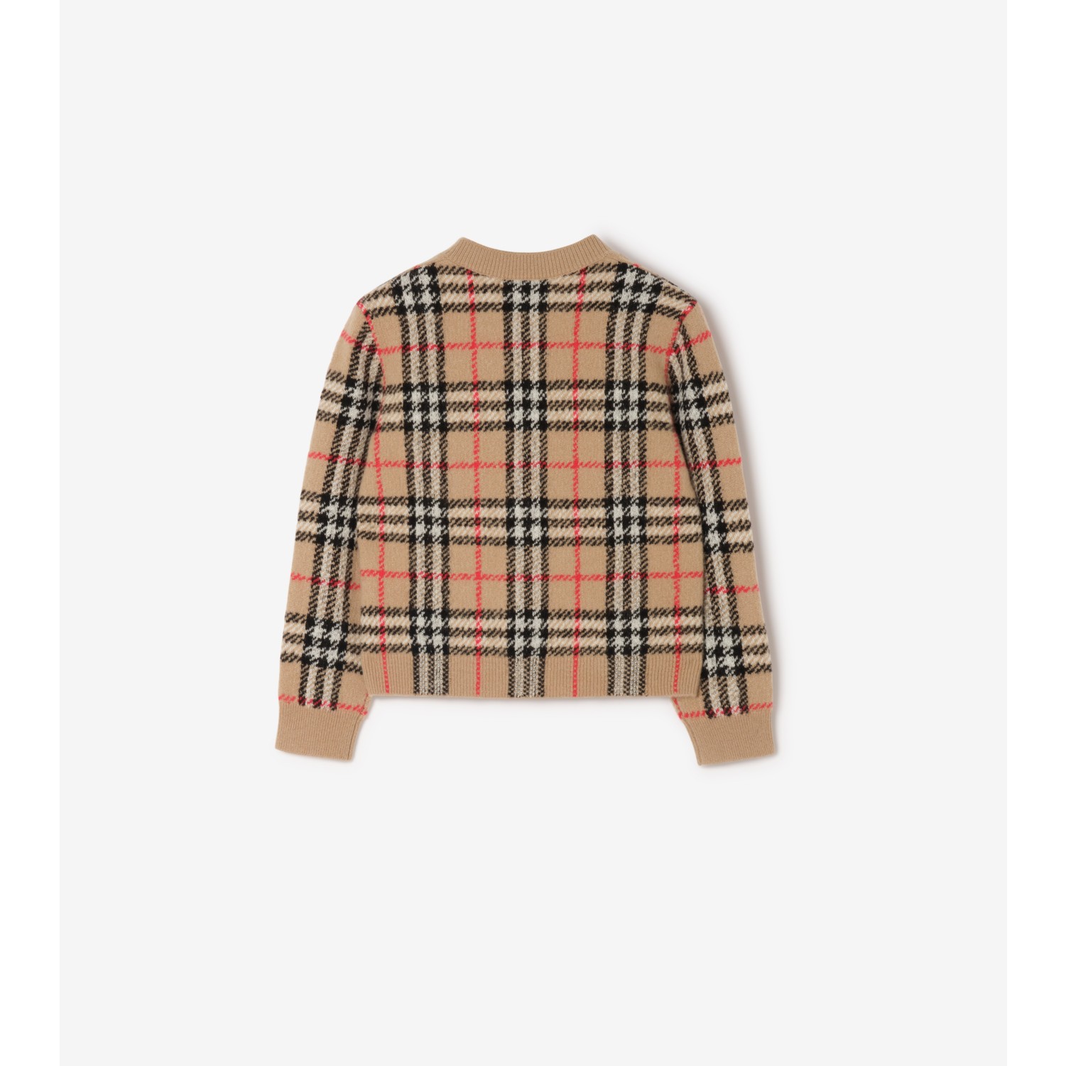 Check Wool Cashmere Cardigan
