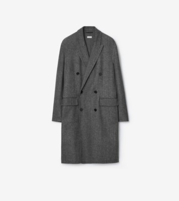 ヘリンボーン ウール テーラードコート (リードグレーメランジ