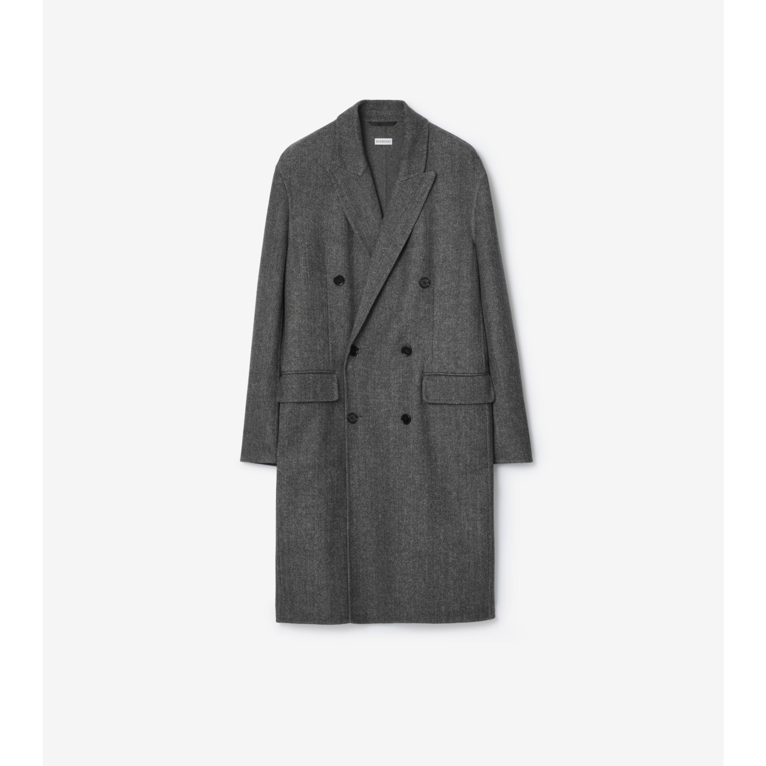 Herringbone Wool Tailored Coat