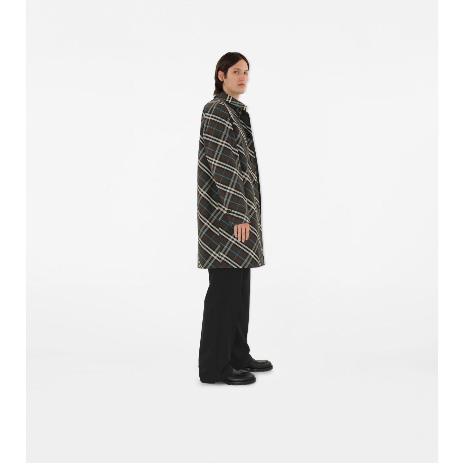 Long Reversible Gabardine Car Coat