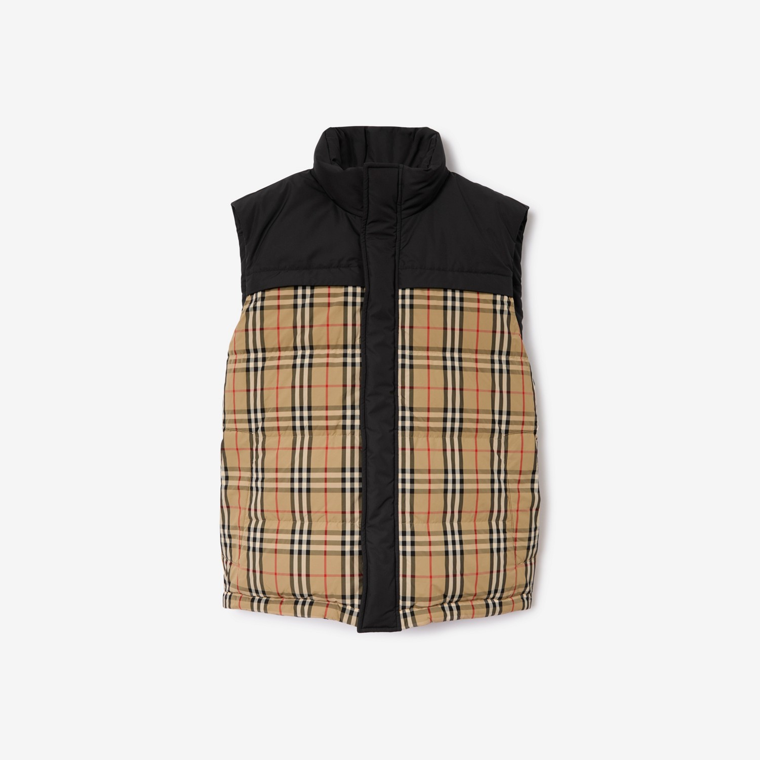 Check Panel Reversible Gilet in Archive Beige - Men | Burberry® Official