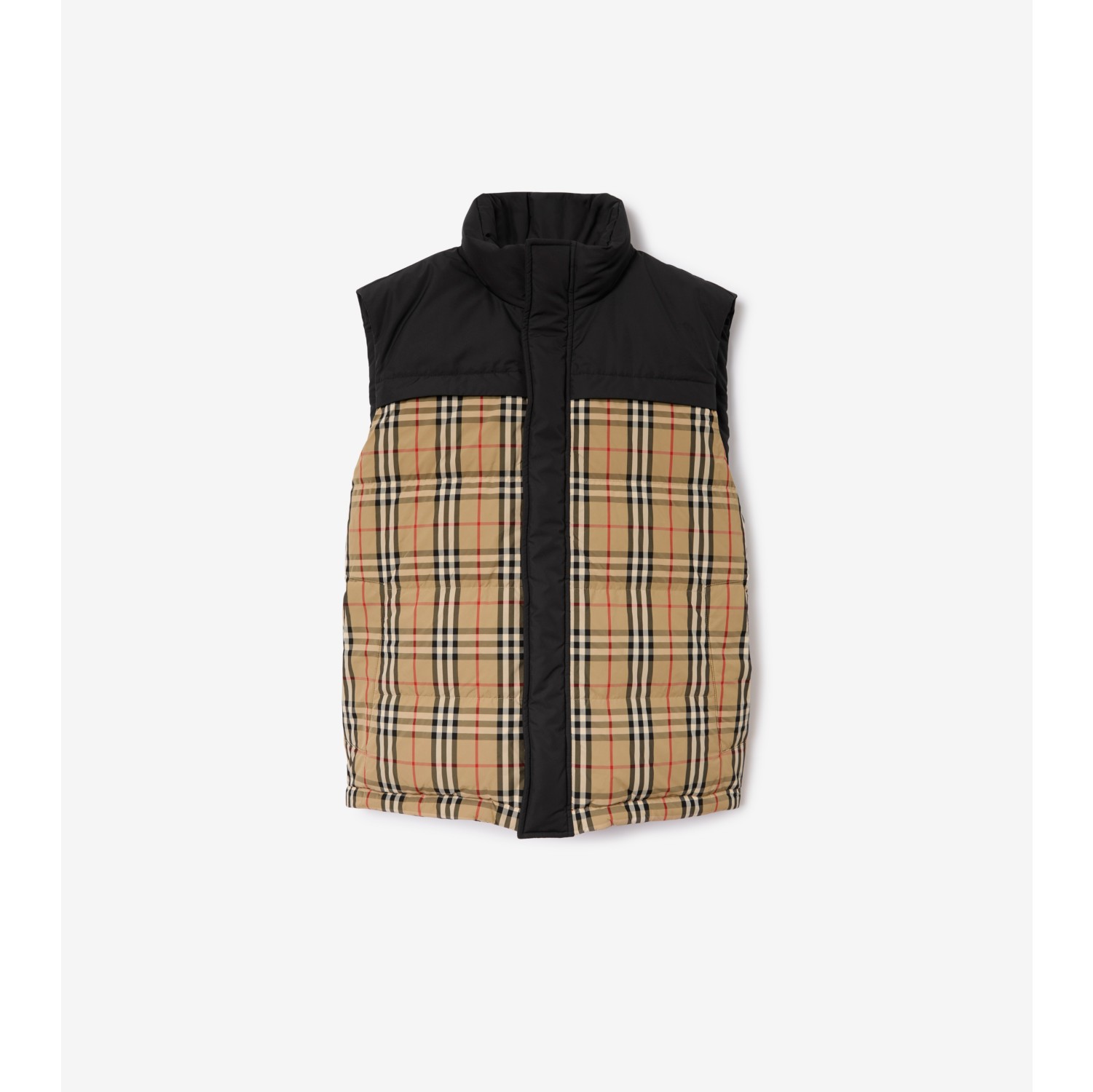 Doudoune sans manches r versible Beige d archive Homme Site officiel Burberry