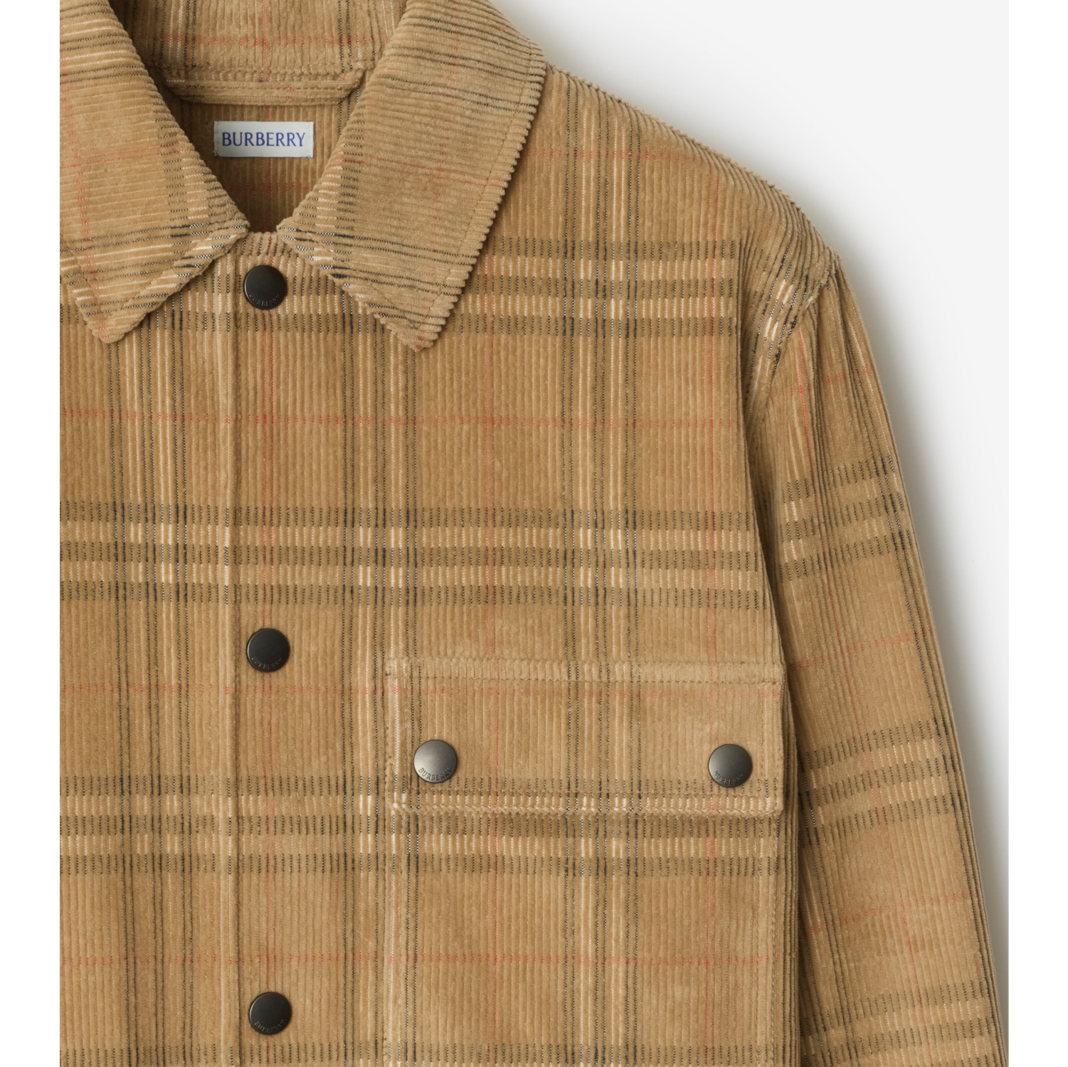 Cord-Hemdjacke in Check