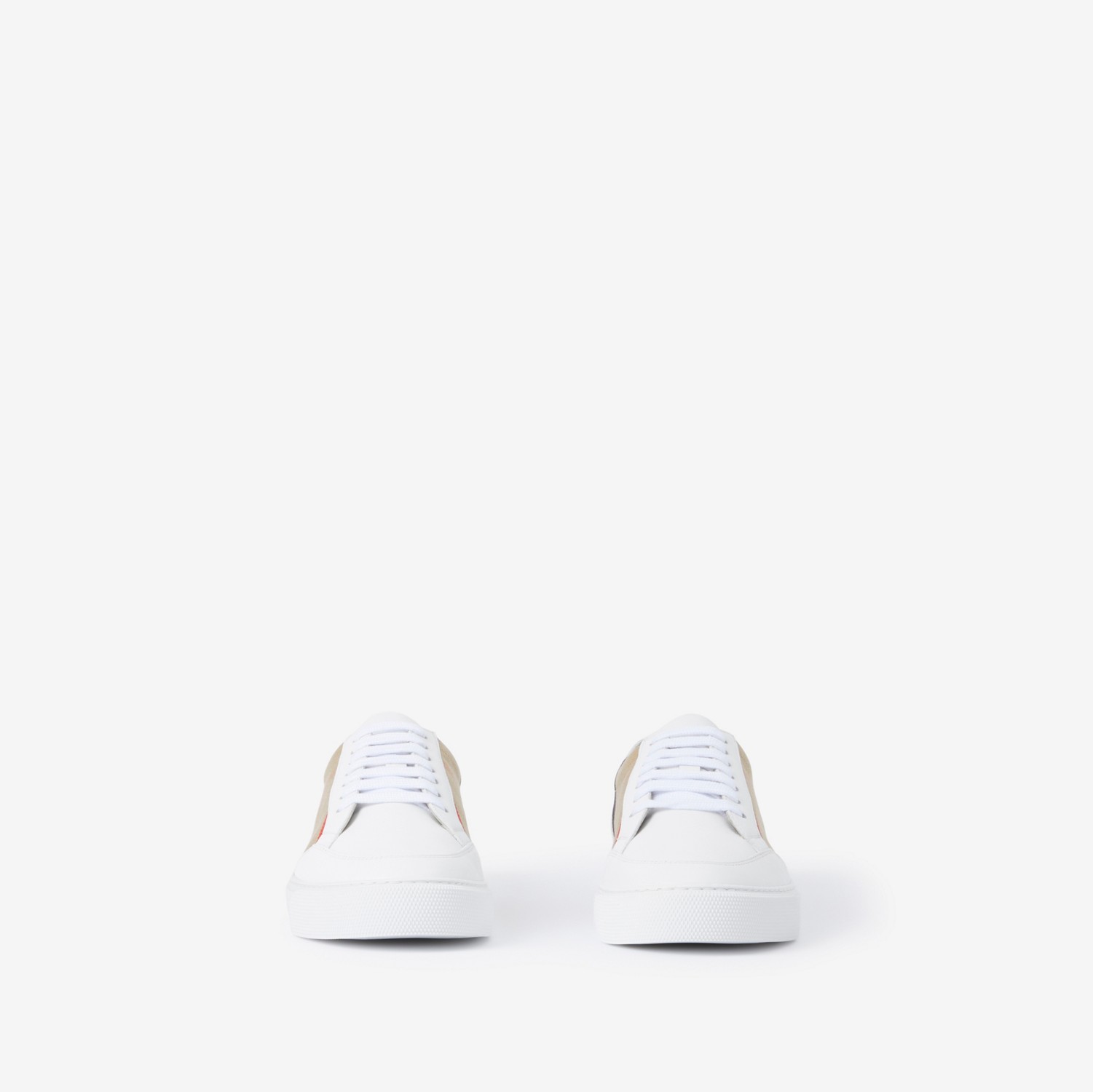 Zapatillas deportivas en piel y algodón a cuadros House Checks (Blanco Óptico) - Mujer | Burberry® oficial
