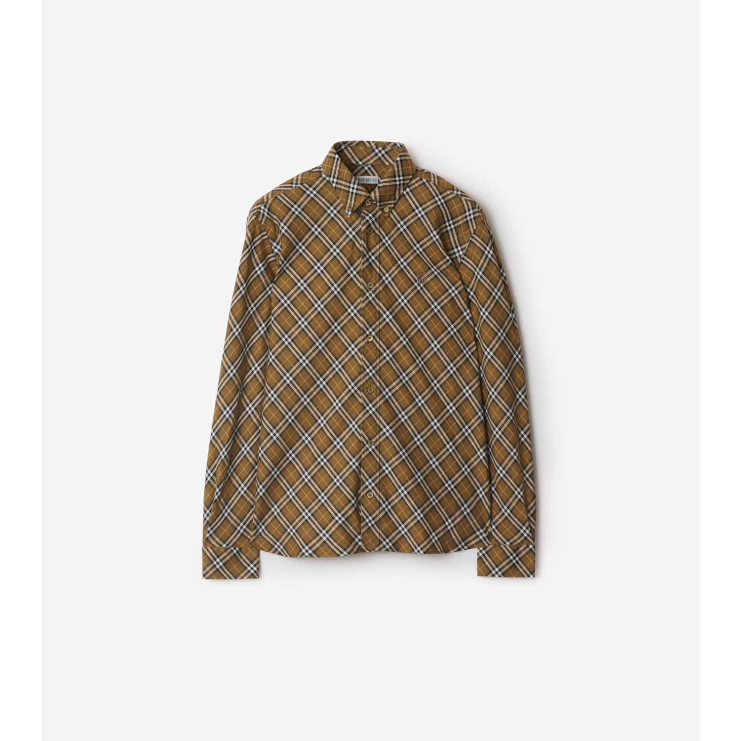 Burberry check stretch cotton shirt best sale