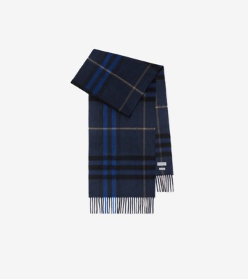 Burberry Navy Blue Plaid 2024 Classic Vintage Check Scarf