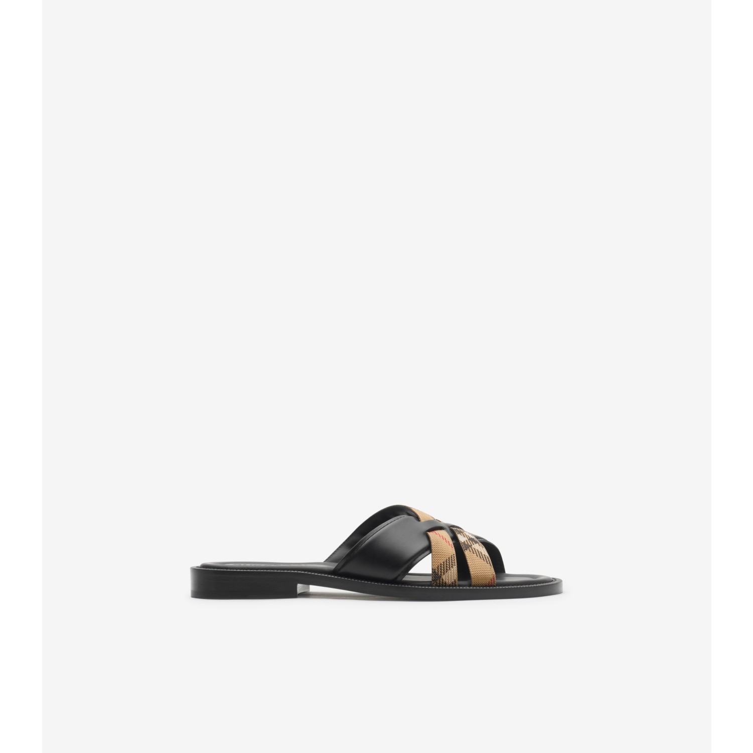 Check and Leather Drift Sandals​