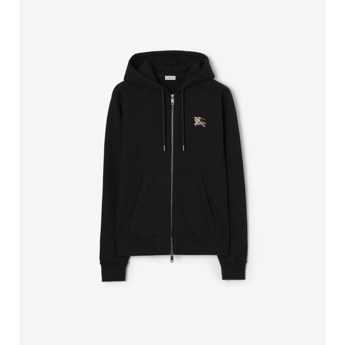  Check Knight Stamp Cotton Zip Hoodie