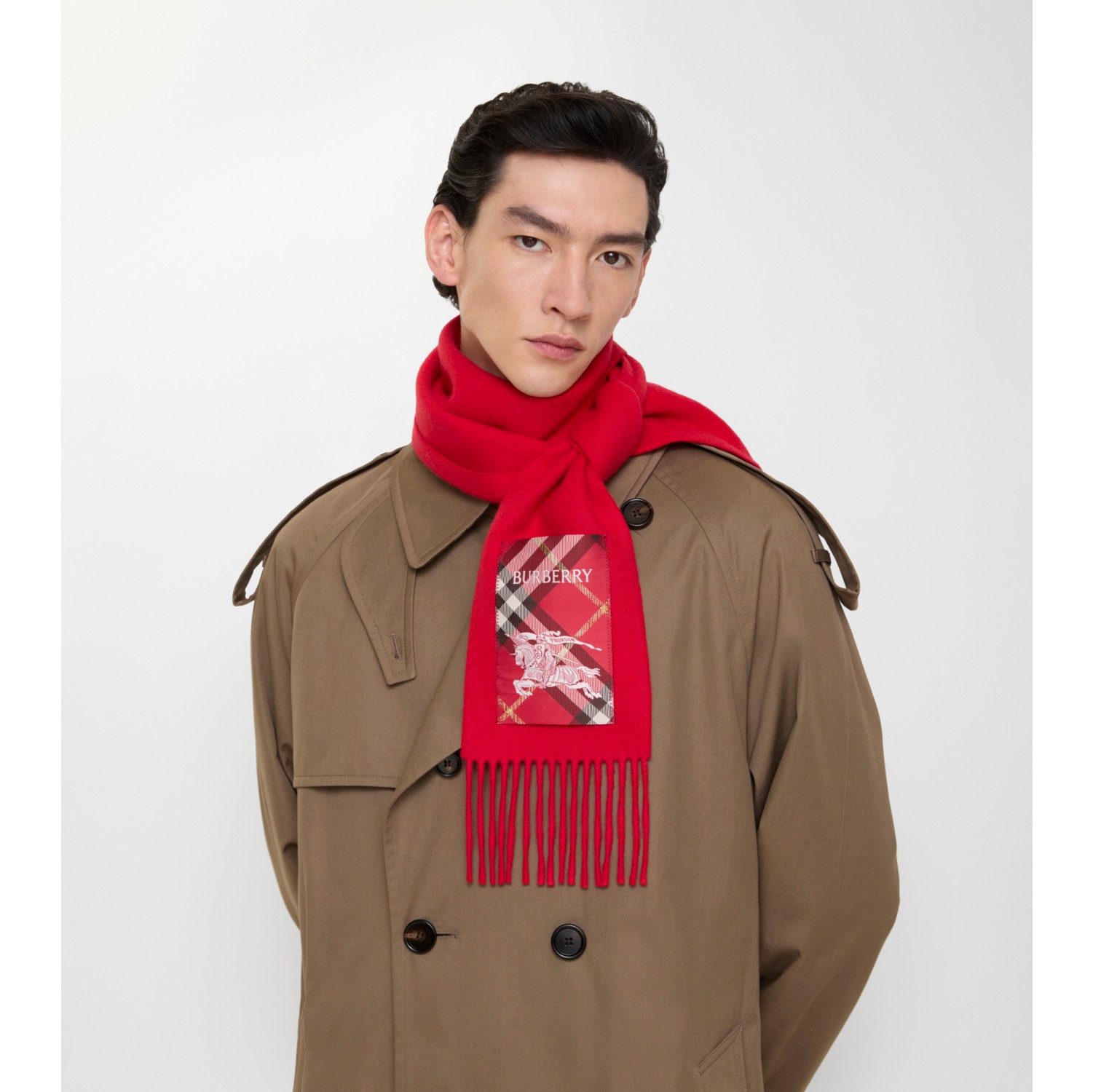 Check Label Cashmere Scarf