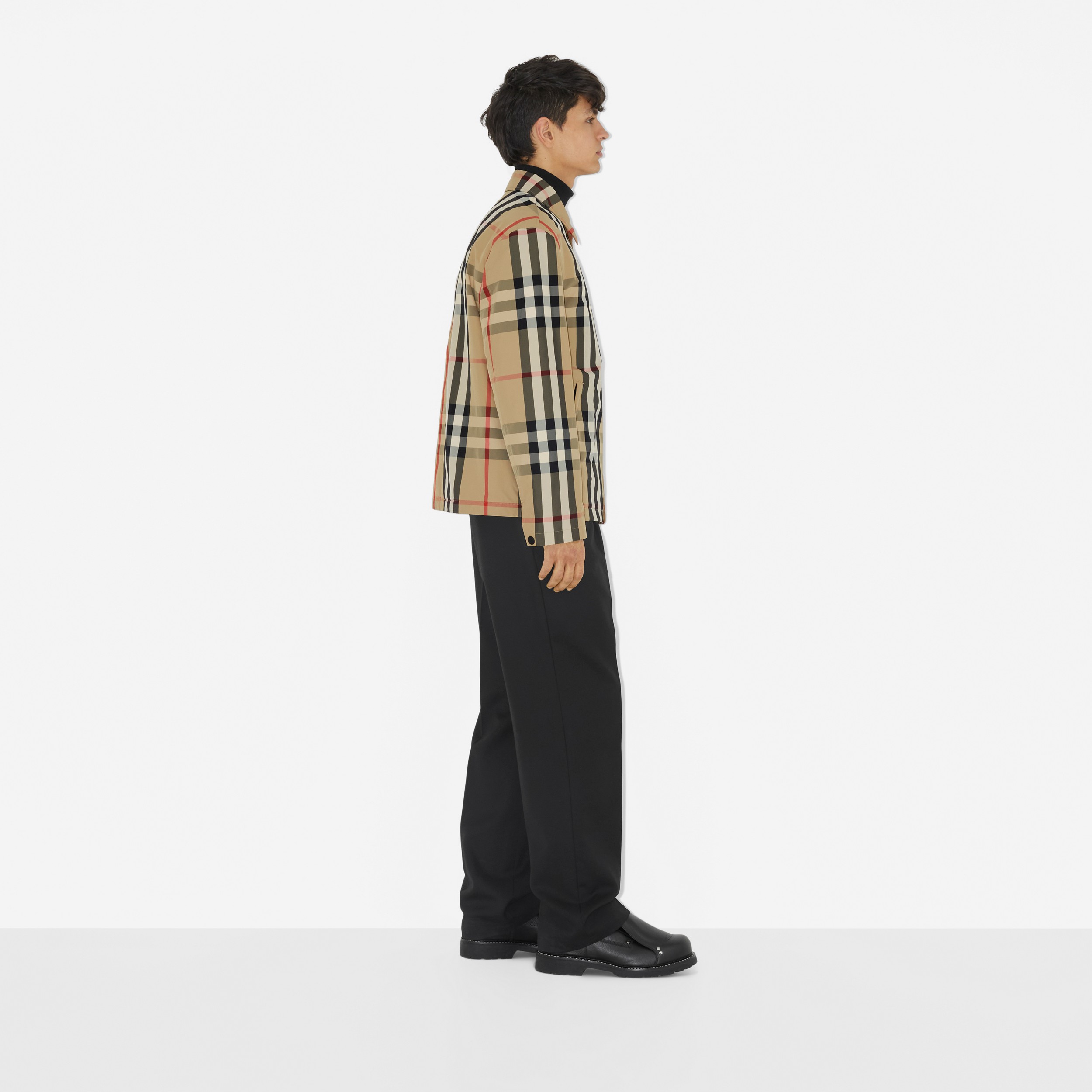 Jaqueta de nylon Check (Bege Clássico) - Homens | Burberry® oficial - 3