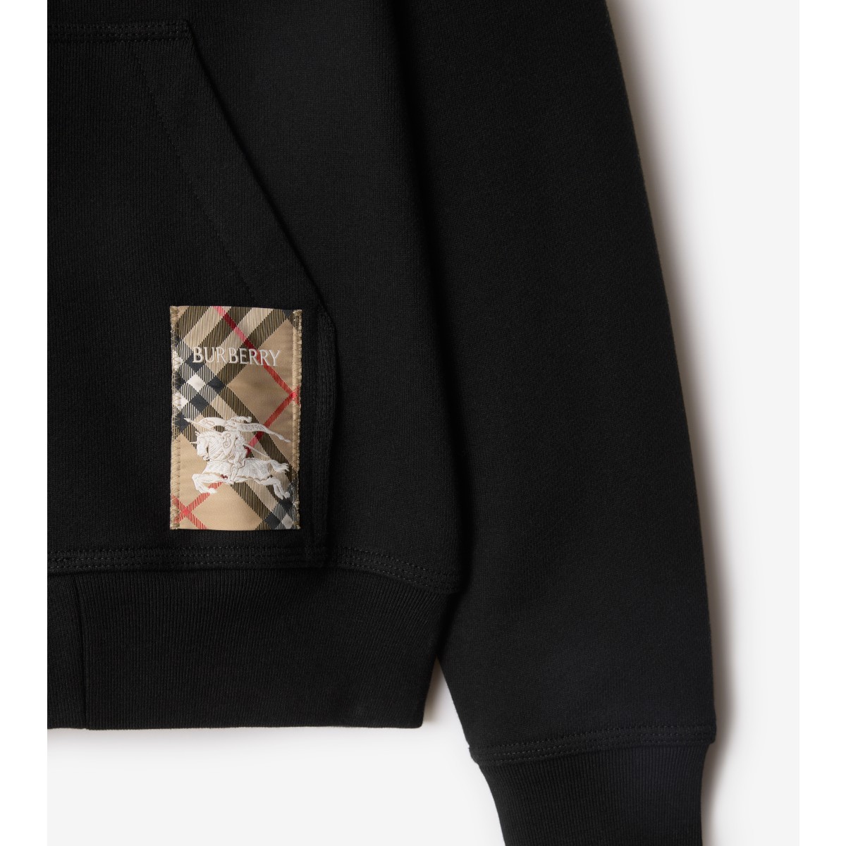  Check Label Cotton Zip Hoodie