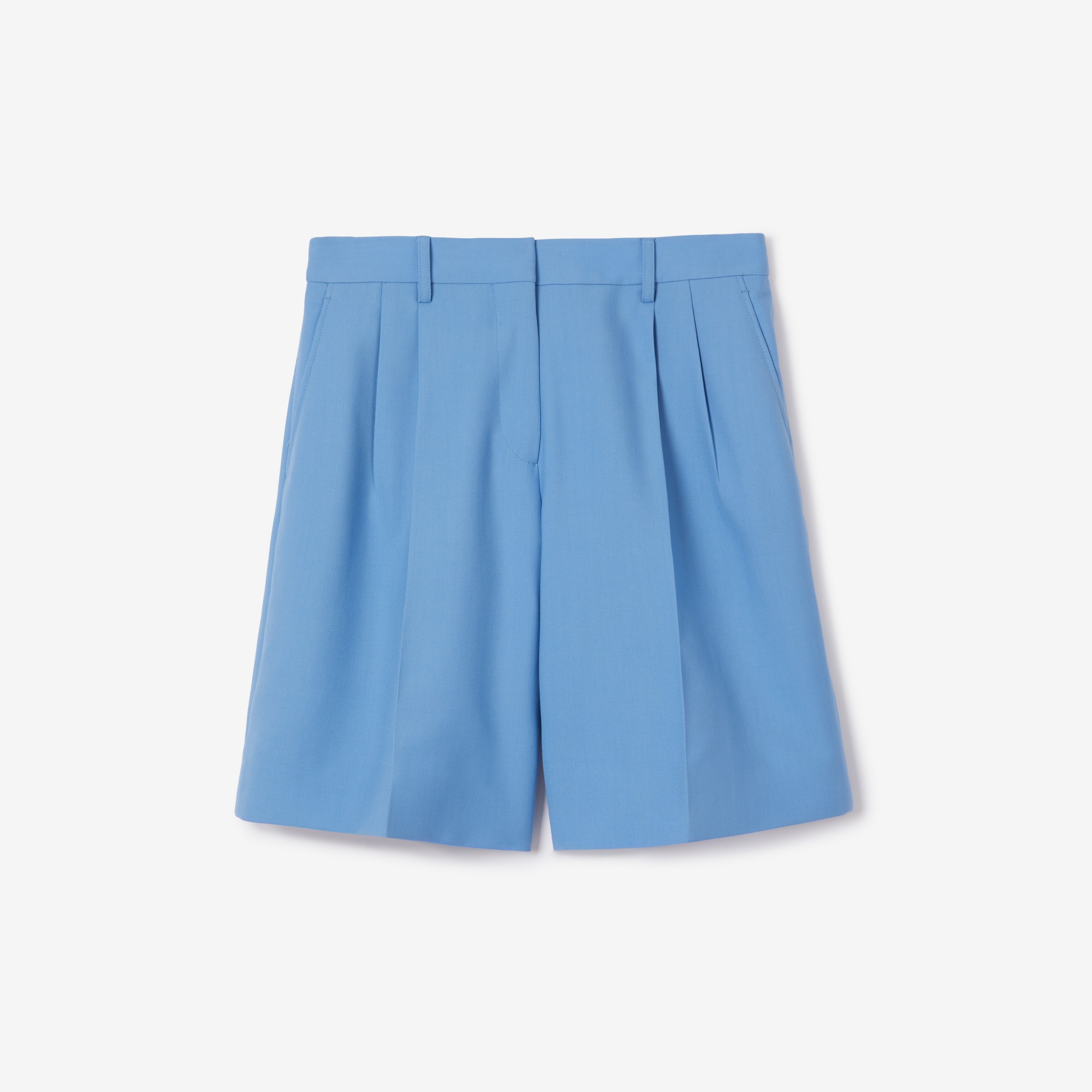 Wool Tailored Shorts in Cool Cornflower Blue - Women | Burberry® Official - 1
