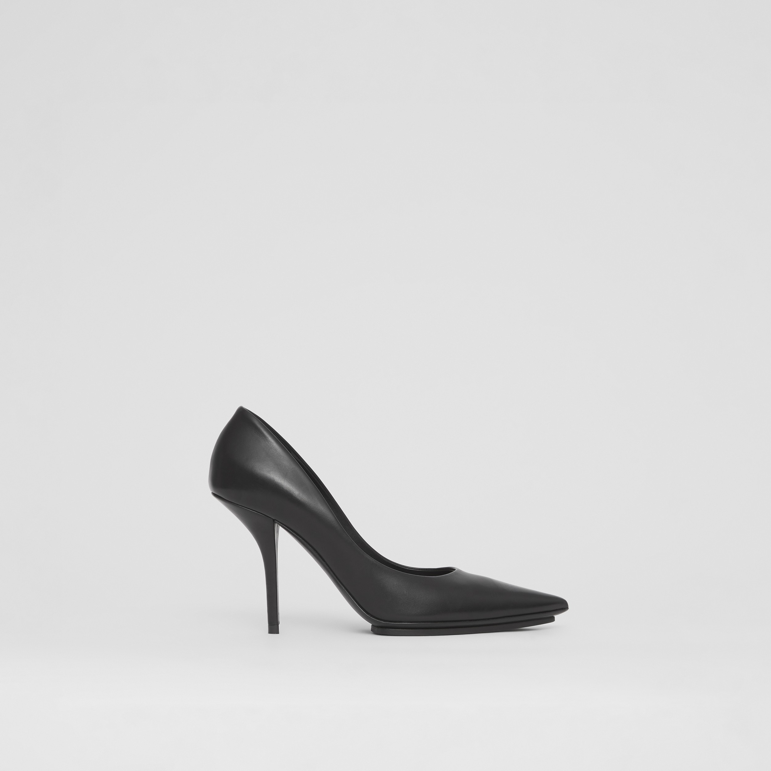 Eyelet Detail Leather Point-toe Pumps in Black - Women | Burberry® Official - 1