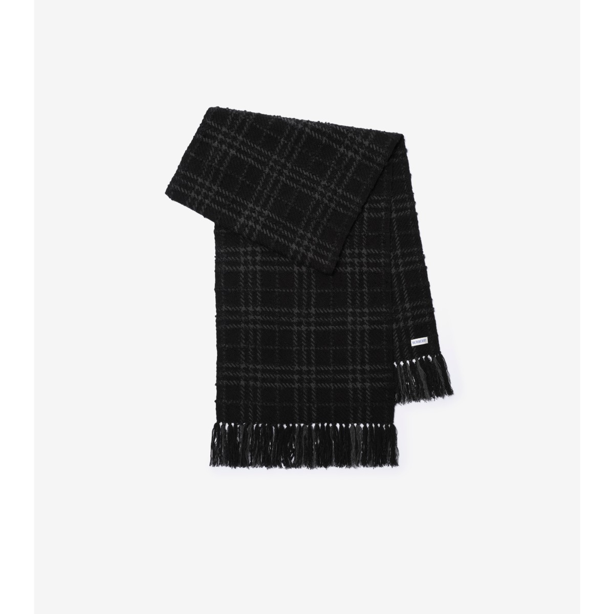 Check Embellished Bouclé Scarf