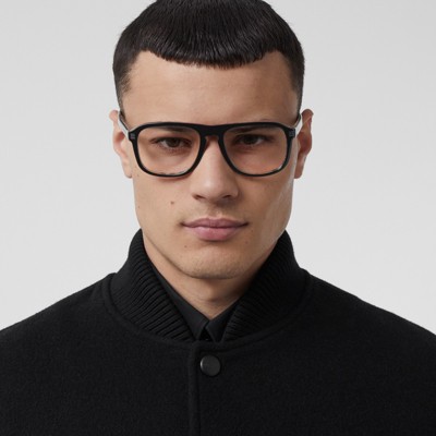 Logo Detail Navigator Optical Frames In Black/beige - Men | Burberry ...