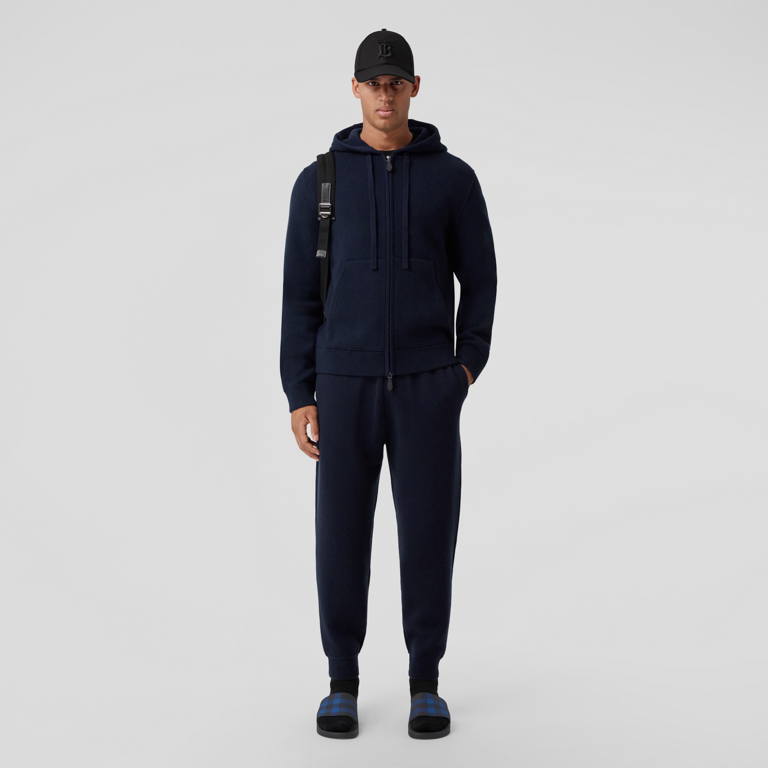Cashmere Blend Jogging Pants in Dark Charcoal Blue - Men | Burberry® Official - 4